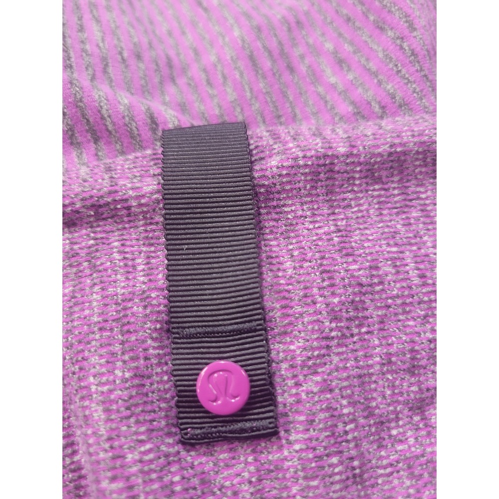 Lululemon Vinyasa Scarf Purple Grey Striped Snap Wrap Multi Wear Accessory